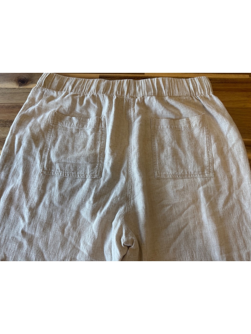 Thread & Supply Women’s XL Linen Blend Wide Leg Pants Natural Beige Frayed Hem - Picture 9 of 9